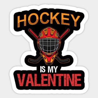 Hockey Is My Valentine Funny Hockey Valentines Day Sticker